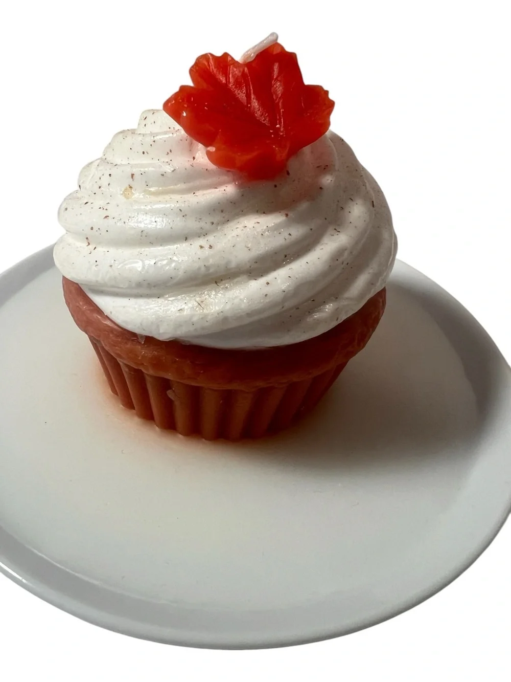 Ashland Maple Cream Cupcake Fall Candle - White & Red